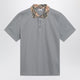 Burberry Grey Cotton Polo With Check Collar