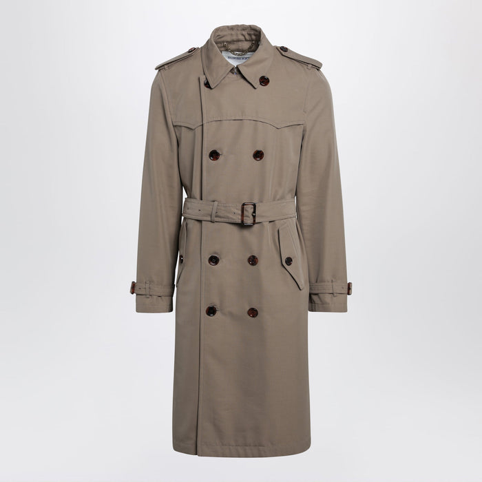 Burberry Short Foxfield Trench Coat In Cotton And Silk