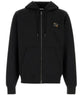 Burberry Black Burberry Mens Relaxed-Fit Cotton Zip-Up Hoodie Featuring An Embroidered Equestrian Knight Logo