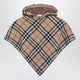 Burberry Sand-Coloured Wool Cape With A Checked Pattern