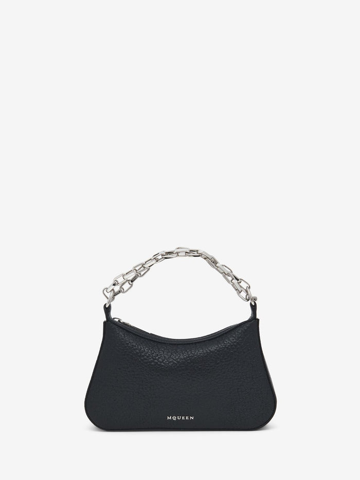 Alexander Mcqueen Black Leather Mini T-Bar Handbag
