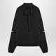 Balenciaga Black Satin Blouse With Bow