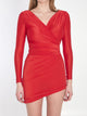 Balenciaga Draped Mini Dress In Red Jersey