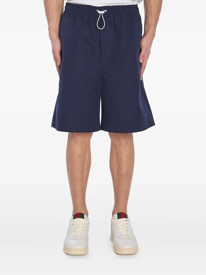 Gucci Navy Blue Poplin Bermuda Shorts