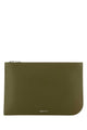 Alexander Mcqueen Olive Green Leather Large Sling Pouch