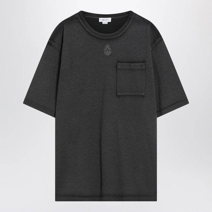 Alexander Mcqueen Faded Black Skull T-Shirt