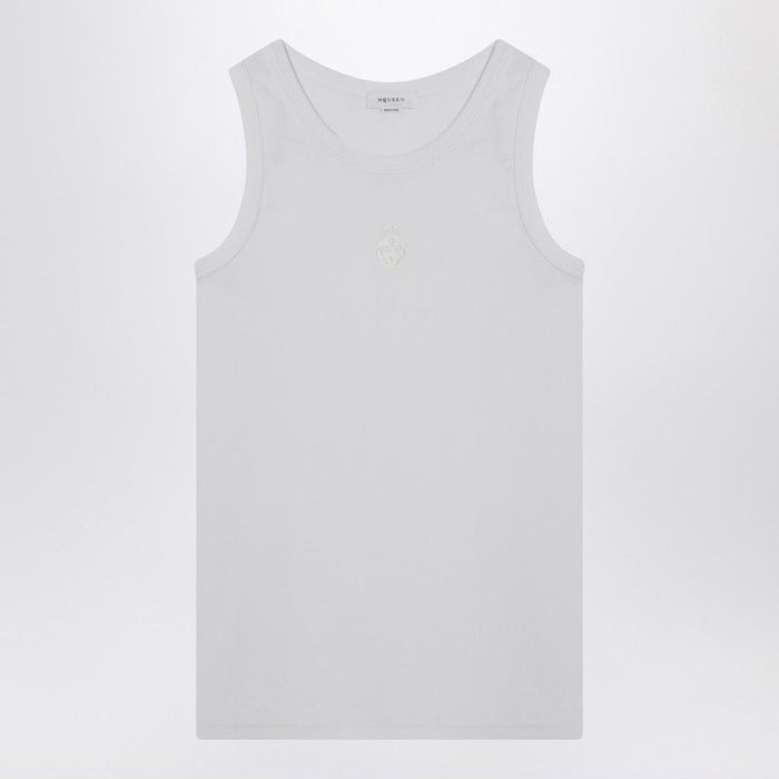 Alexander Mcqueen White Stretch Cotton Tank Top