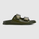 Gucci Olive Green Leather Slippers
