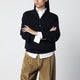 Róhe Navy Blue Merino Wool Polo Shirt