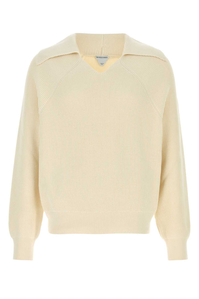 Bottega Veneta Cream Cotton Blend Sweater