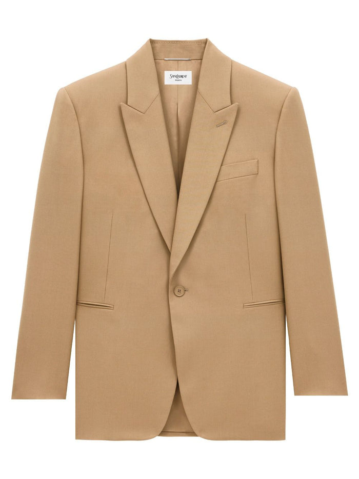 Saint Laurent Wool Gabardine Single Breasted Jacket