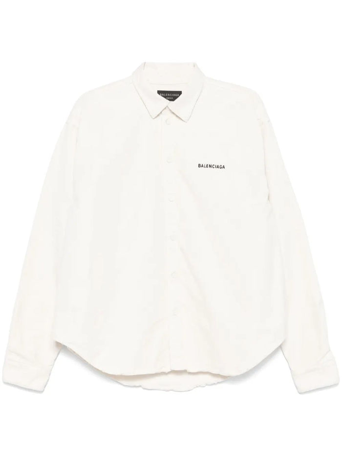 Balenciaga Ivory Denim Oversize Shirt
