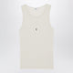 Saint Laurent Black Ribbed Tank Top With Logo