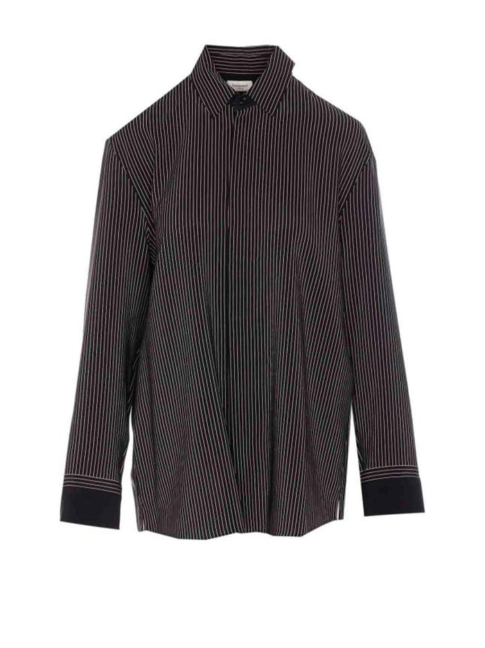 Saint Laurent Black Silk Printed Stripe