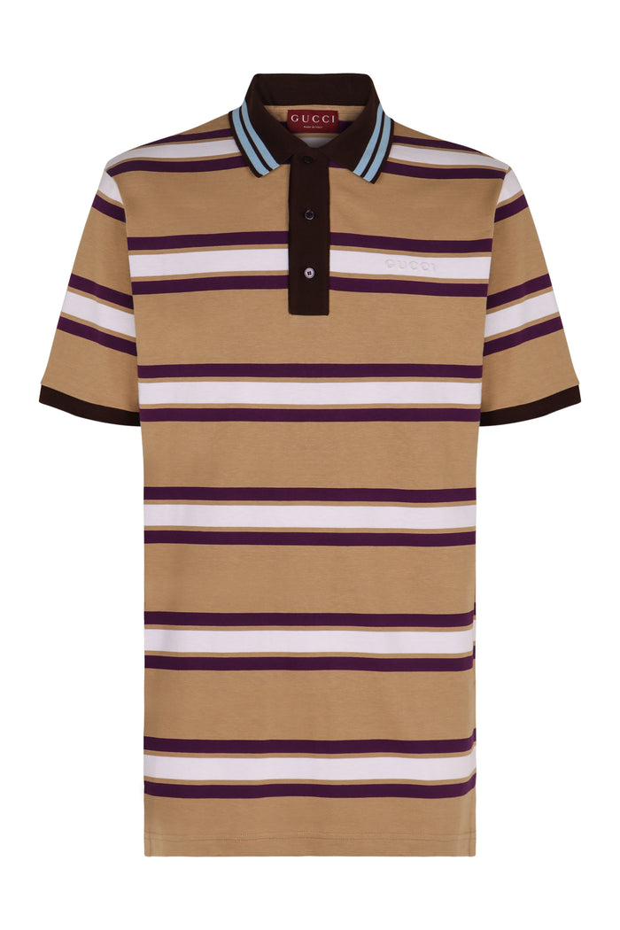 Gucci Striped Cotton Polo Shirt