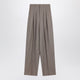 Saint Laurent Wide-Leg Tailored Pants In Caviar Wool