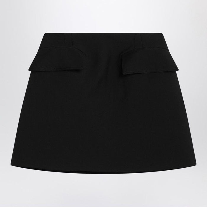 Alexander Mcqueen Black Wool Mini Skirt