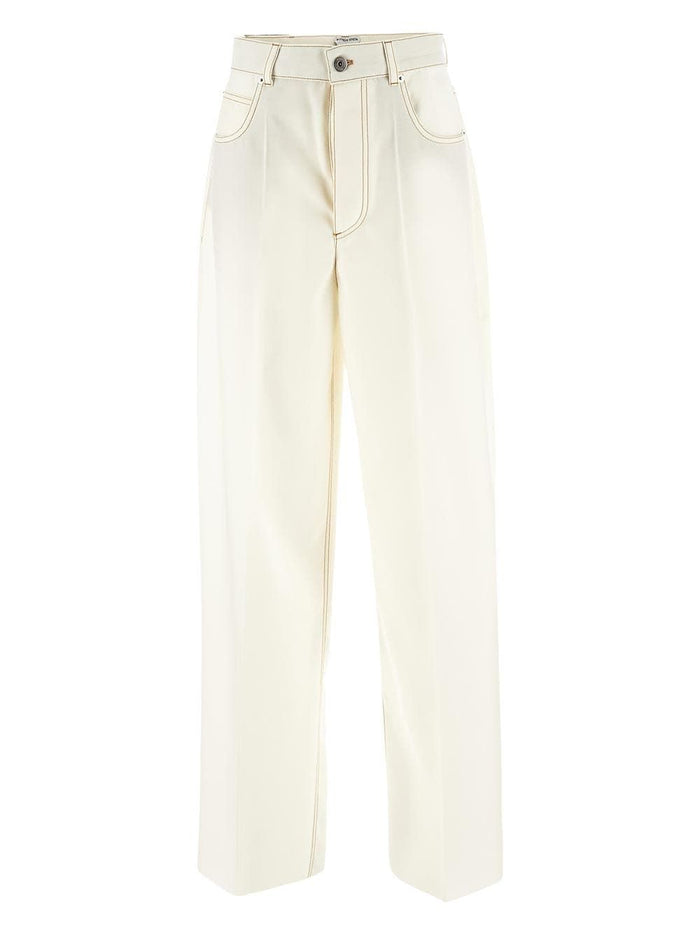 Bottega Veneta White Wool Pant
