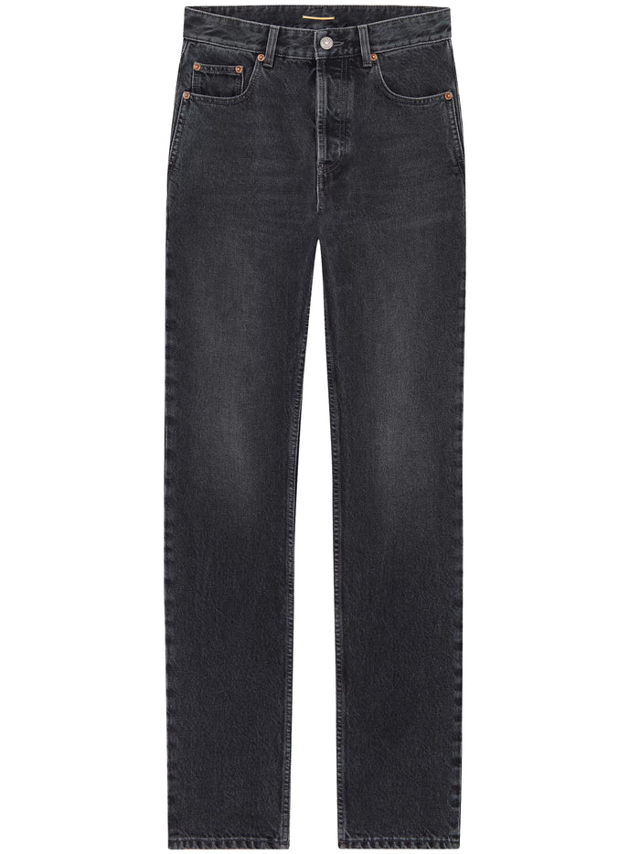 Saint Laurent Relax Straight Black Cotton Jeans