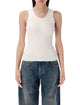 Balenciaga White Stretch Wool Blend Tank Top