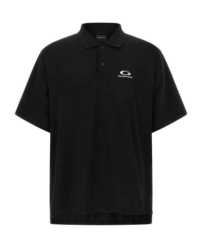 Balenciaga Black Laurel Classic Regular Polo Shirt