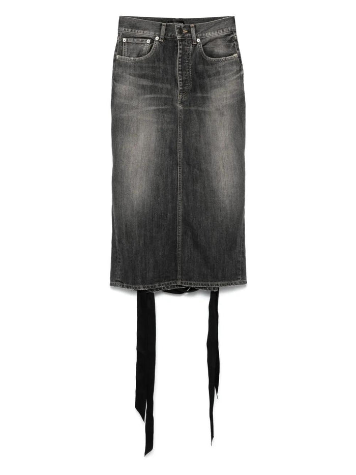 Balenciaga Black Denim Skirt