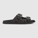 Gucci Denim Slider Sandal With Buckles