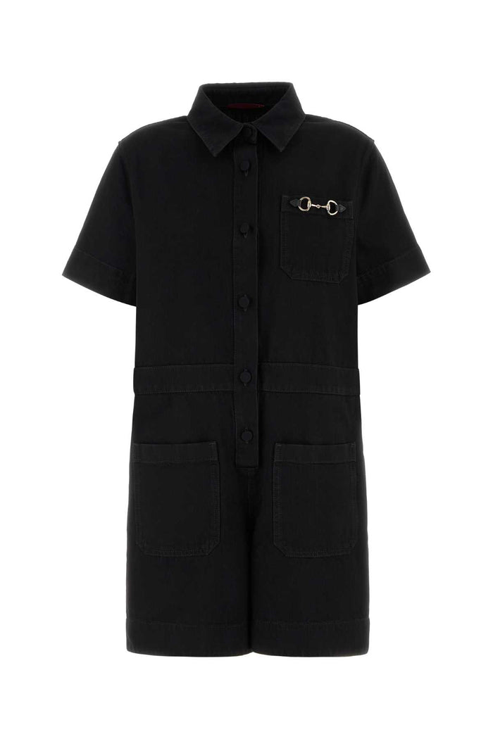 Gucci Black Denim Jumpsuit