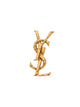 Saint Laurent Cassandre Hammered Single Earring In Brass