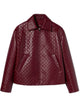 Gucci Oversized Leather Jacket With Embossed Gg