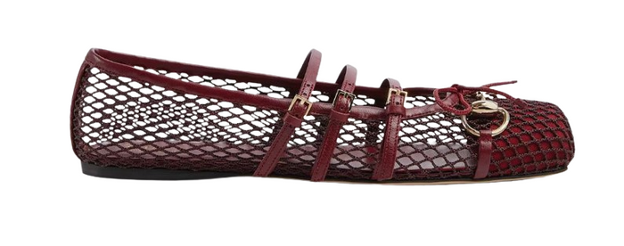 Gucci Red Mesh Ballerinas