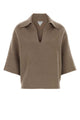 Bottega Veneta Cappuccino Cashmere Blend Polo Shirt