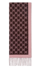 Gucci "Fringed Monogram Wool Scarf"