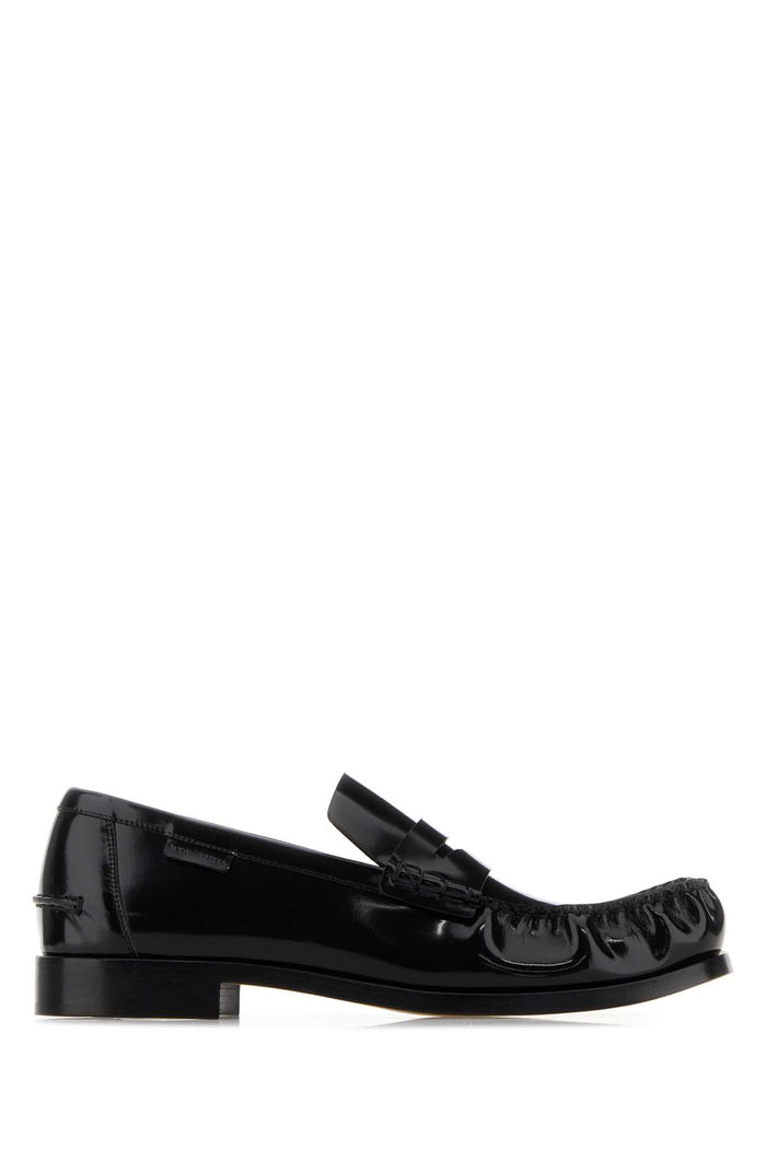 Bottega Veneta Black Leather Truman Loafers