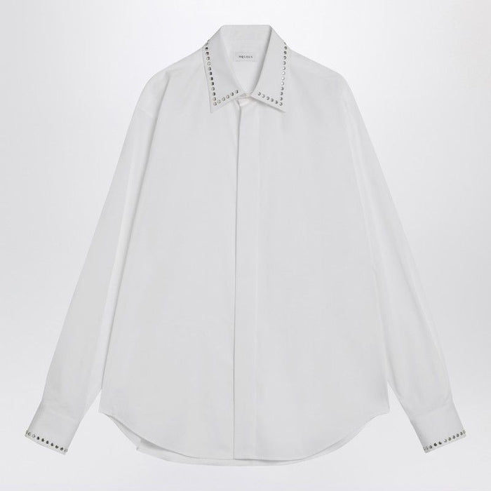 Alexander Mcqueen White Cotton Shirt With Studs