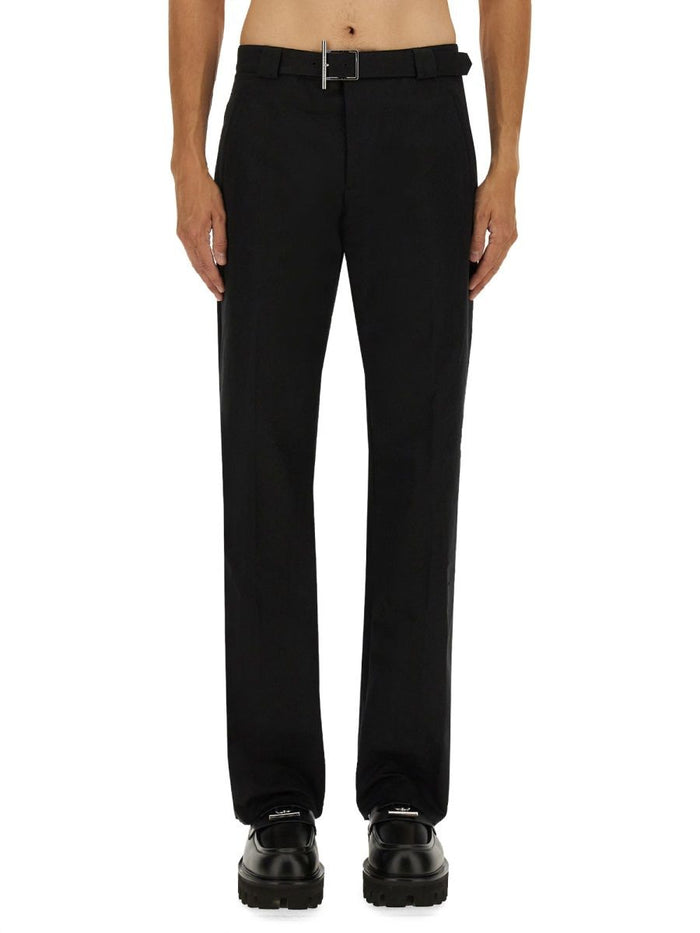 Alexander Mcqueen Black Cotton Mix Trousers