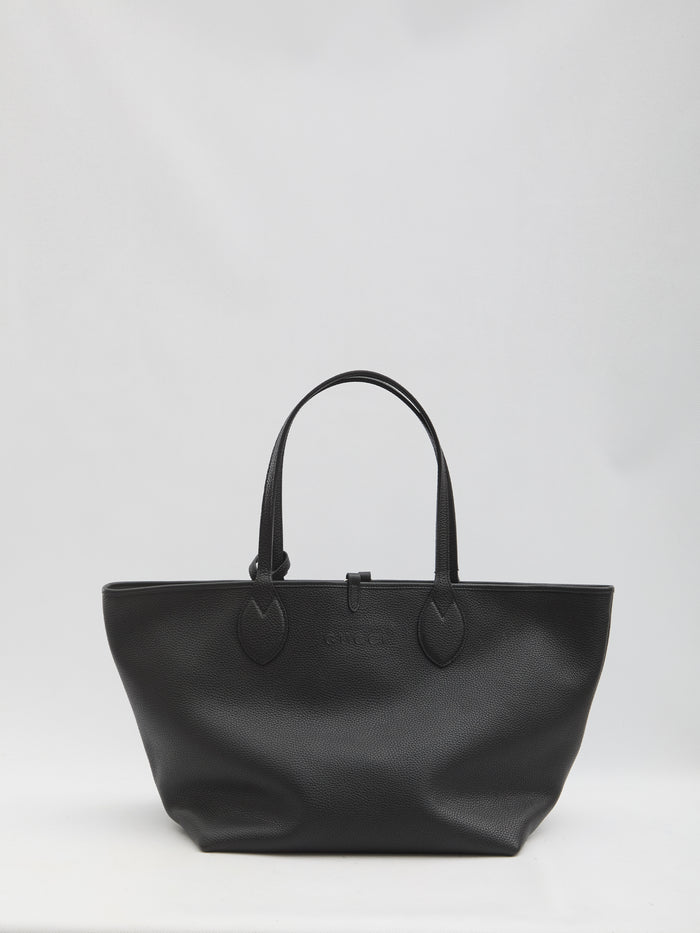 Gucci Black Leather Reversible Shopping Bag