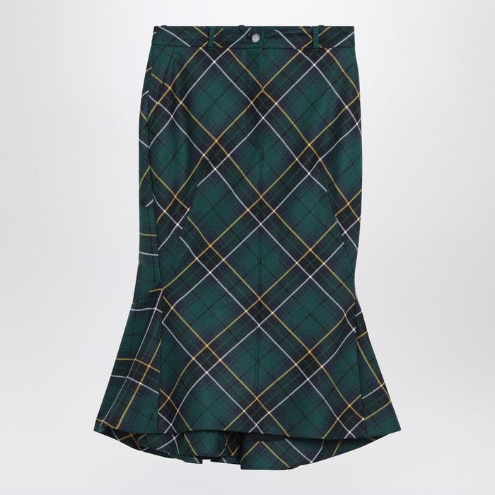 Alexander Mcqueen Flared Skirt In Wool Tartan