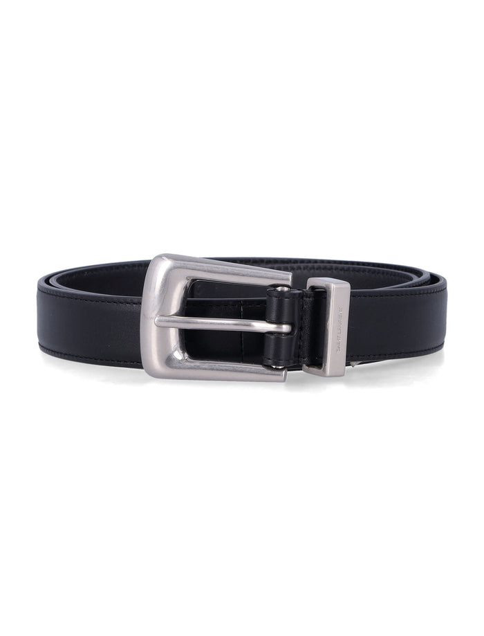 Saint Laurent Leather Belt With Folk Buckle
