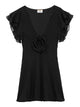 Saint Laurent V-Neck Dress In Embroidered Muslin