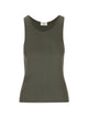 Saint Laurent Cassandre Tank Top In Ribbed Cotton Jersey