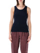 Saint Laurent Cassandre Ribbed Cotton Jersey Tank Top In Blue