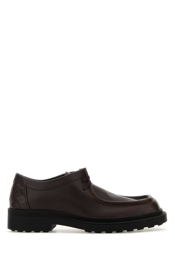Bottega Veneta Dark Brown Leather Ben Lace-Up Shoes