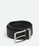 Bottega Veneta Intrecciato Black Silver Leather Belt