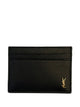 Saint Laurent Logo Plaque Leather Card Holder