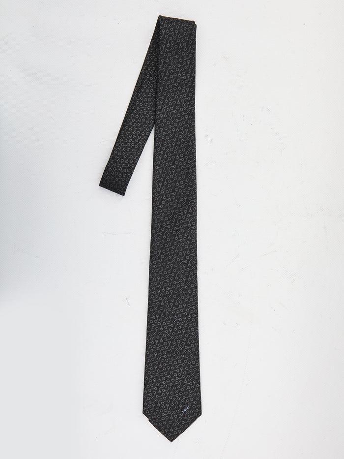 Gucci Silk Tie With Clamps