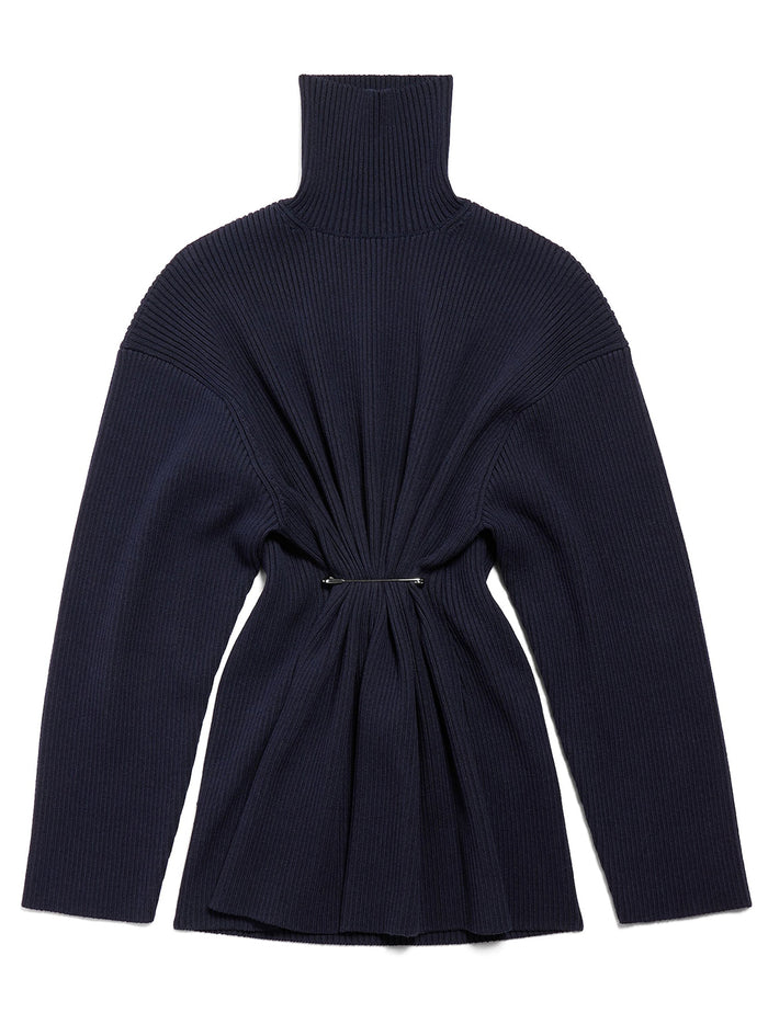 Balenciaga Draped Knit Pinched Mini Dress