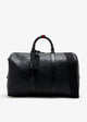 Gucci Black Leather Emblem Travel Bag