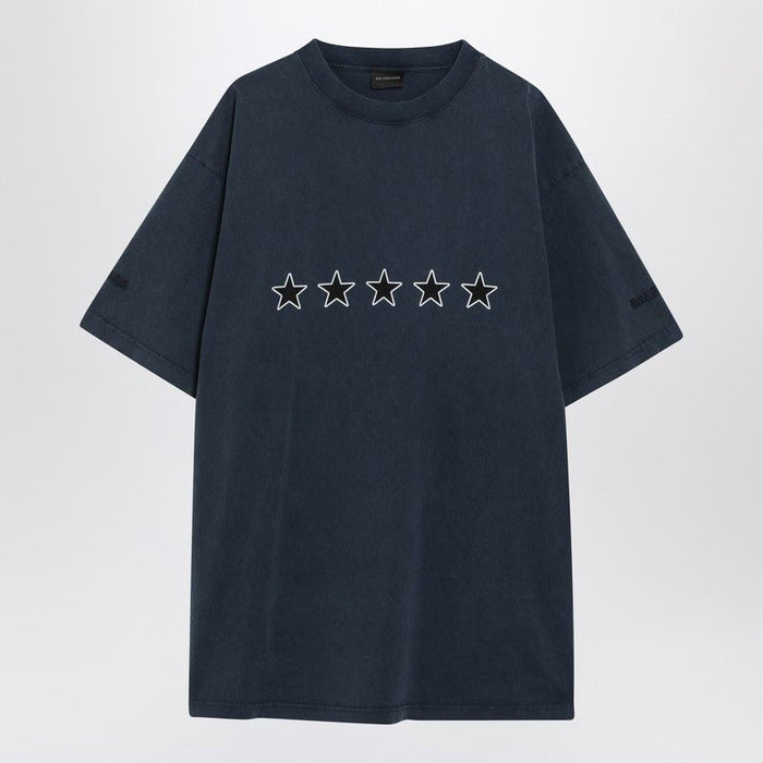 Balenciaga Washed Navy Blue Oversized Tshirt