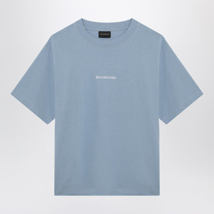 Balenciaga Light Blue Balenciaga Back Medium Fit T-Shirt